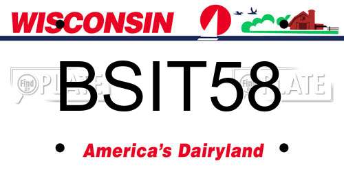 BSIT58 Wisconsin License Plate