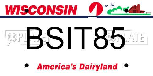 BSIT85 Wisconsin License Plate