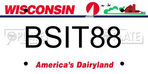 BSIT88 Wisconsin License Plate