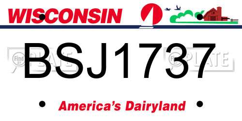 BSJ1737 Wisconsin License Plate