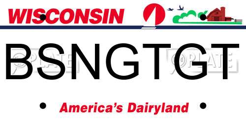 BSNGTGT Wisconsin License Plate