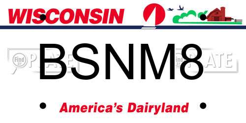BSNM8 Wisconsin License Plate