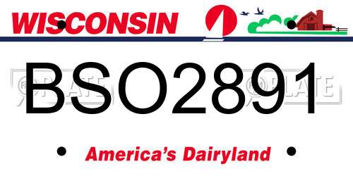 BSO2891 Wisconsin License Plate