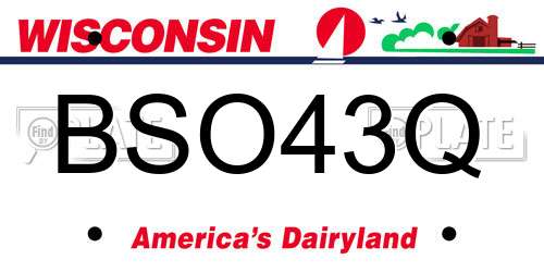 BSO43Q Wisconsin License Plate