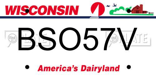 BSO57V Wisconsin License Plate