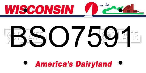BSO7591 Wisconsin License Plate