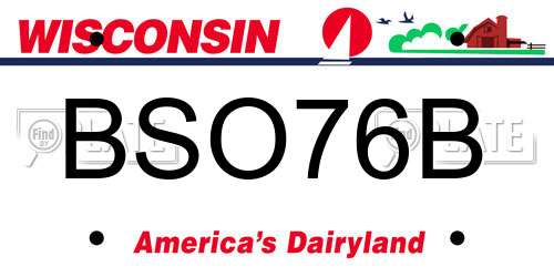 BSO76B Wisconsin License Plate
