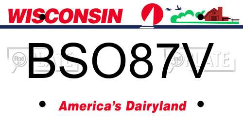 BSO87V Wisconsin License Plate