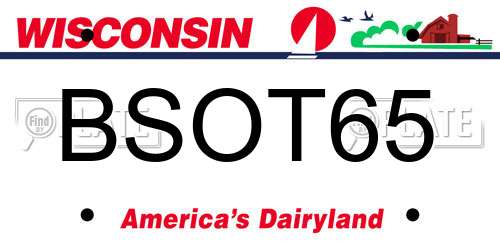 BSOT65 Wisconsin License Plate