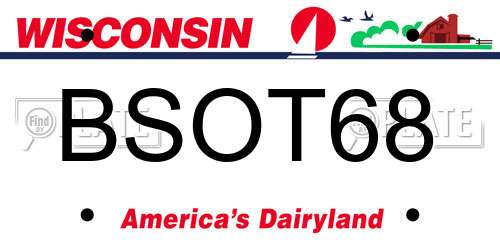 BSOT68 Wisconsin License Plate