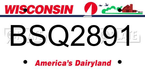 BSQ2891 Wisconsin License Plate