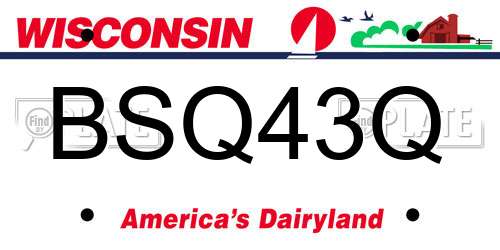 BSQ43Q Wisconsin License Plate