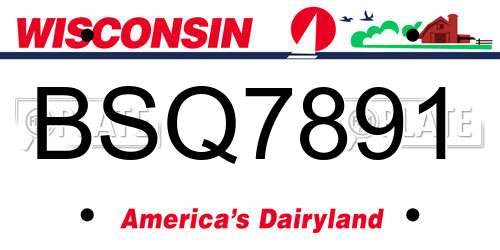 BSQ7891 Wisconsin License Plate