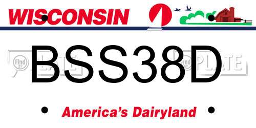 BSS38D Wisconsin License Plate