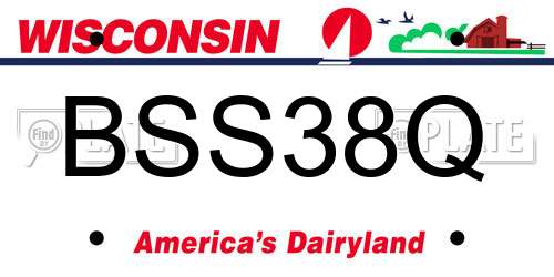 BSS38Q Wisconsin License Plate