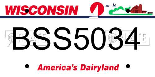 BSS5034 Wisconsin License Plate
