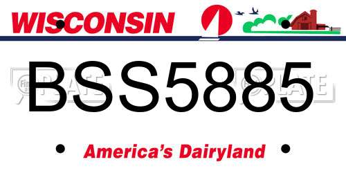 BSS5885 Wisconsin License Plate