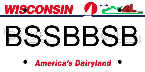 BSSBBSB Wisconsin License Plate
