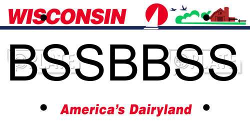 BSSBBSS Wisconsin License Plate