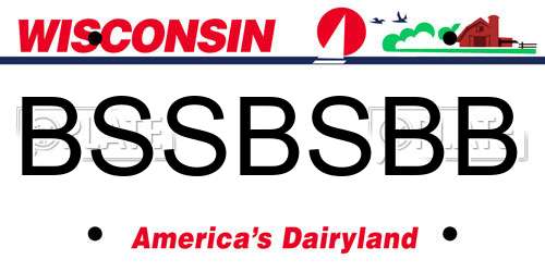 BSSBSBB Wisconsin License Plate