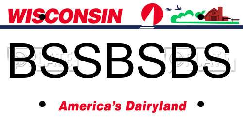 BSSBSBS Wisconsin License Plate