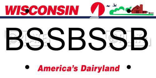 BSSBSSB Wisconsin License Plate