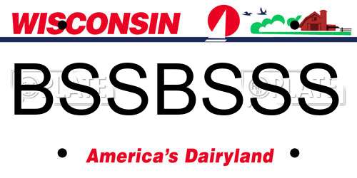 BSSBSSS Wisconsin License Plate