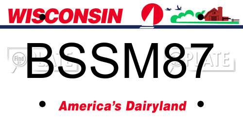 BSSM87 Wisconsin License Plate