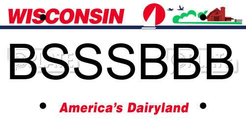BSSSBBB Wisconsin License Plate