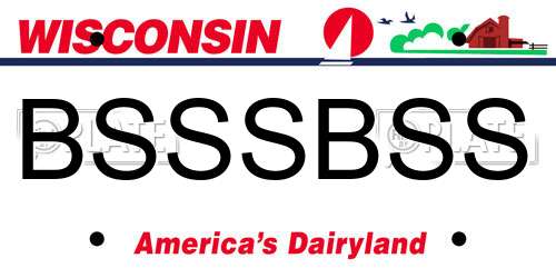 BSSSBSS Wisconsin License Plate