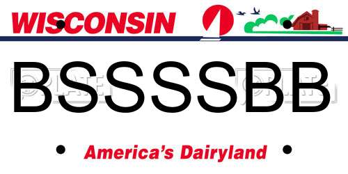 BSSSSBB Wisconsin License Plate