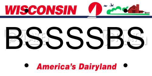 BSSSSBS Wisconsin License Plate