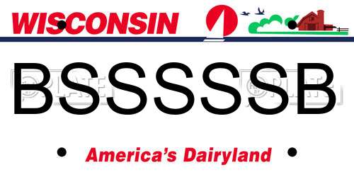 BSSSSSB Wisconsin License Plate