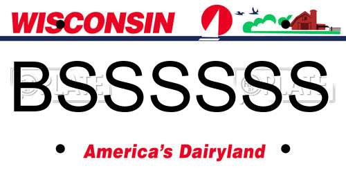 BSSSSSS Wisconsin License Plate