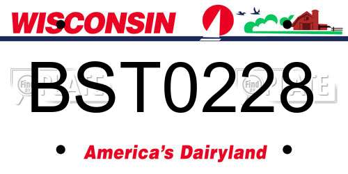 BST0228 Wisconsin License Plate