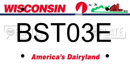 BST03E Wisconsin License Plate