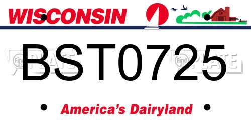 BST0725 Wisconsin License Plate