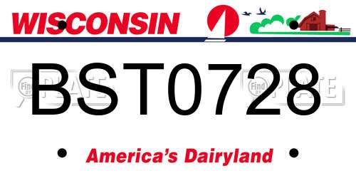 BST0728 Wisconsin License Plate