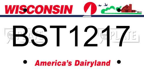 BST1217 Wisconsin License Plate
