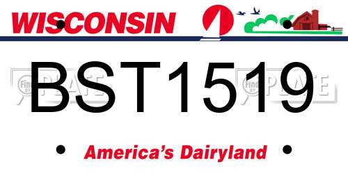 BST1519 Wisconsin License Plate