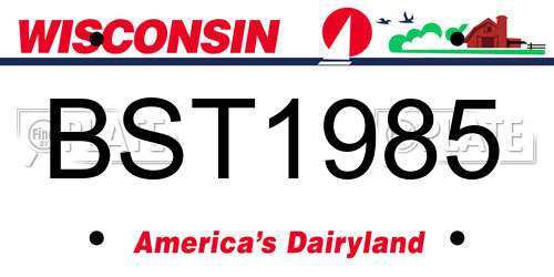 BST1985 Wisconsin License Plate