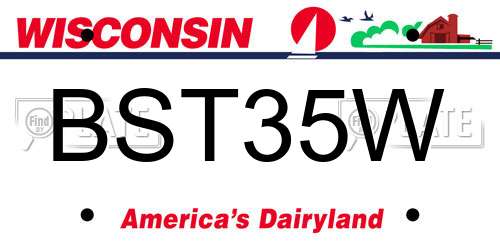 BST35W Wisconsin License Plate