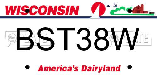 BST38W Wisconsin License Plate