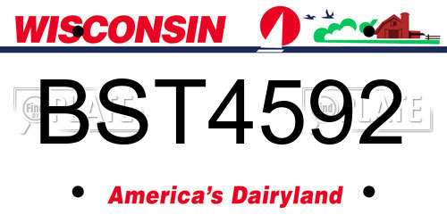 BST4592 Wisconsin License Plate