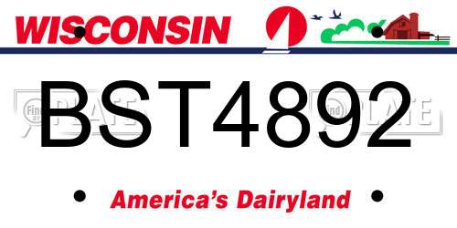 BST4892 Wisconsin License Plate