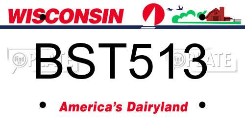 BST513 Wisconsin License Plate