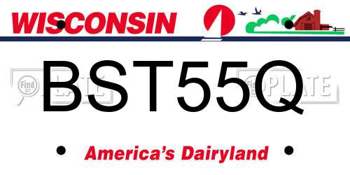 BST55Q Wisconsin License Plate
