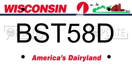 BST58D Wisconsin License Plate