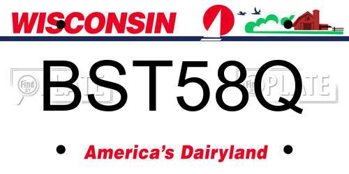 BST58Q Wisconsin License Plate