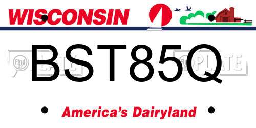 BST85Q Wisconsin License Plate